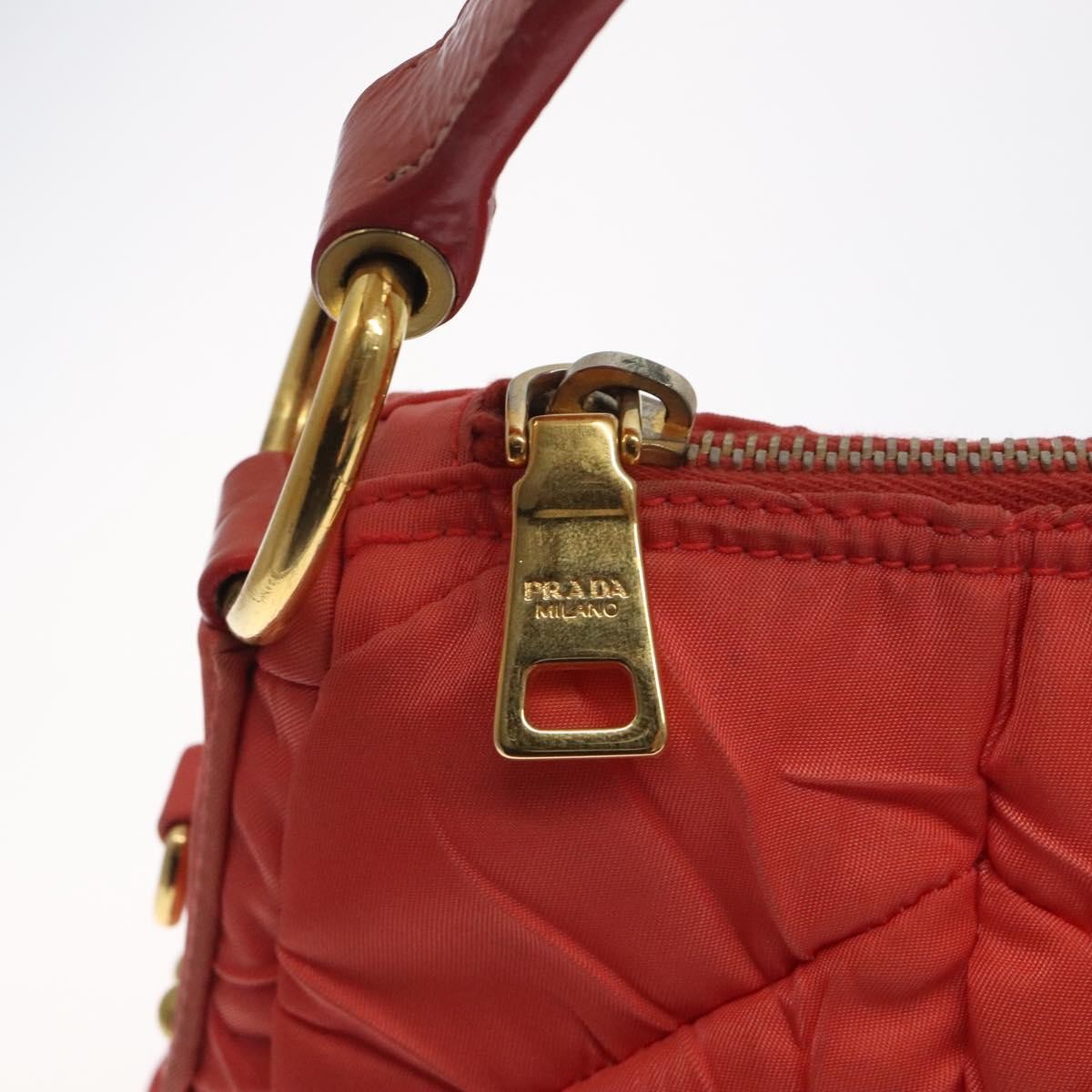 Prada Vintage Zip Handbag Tessuto, ORANGE, NYLON, Handbag