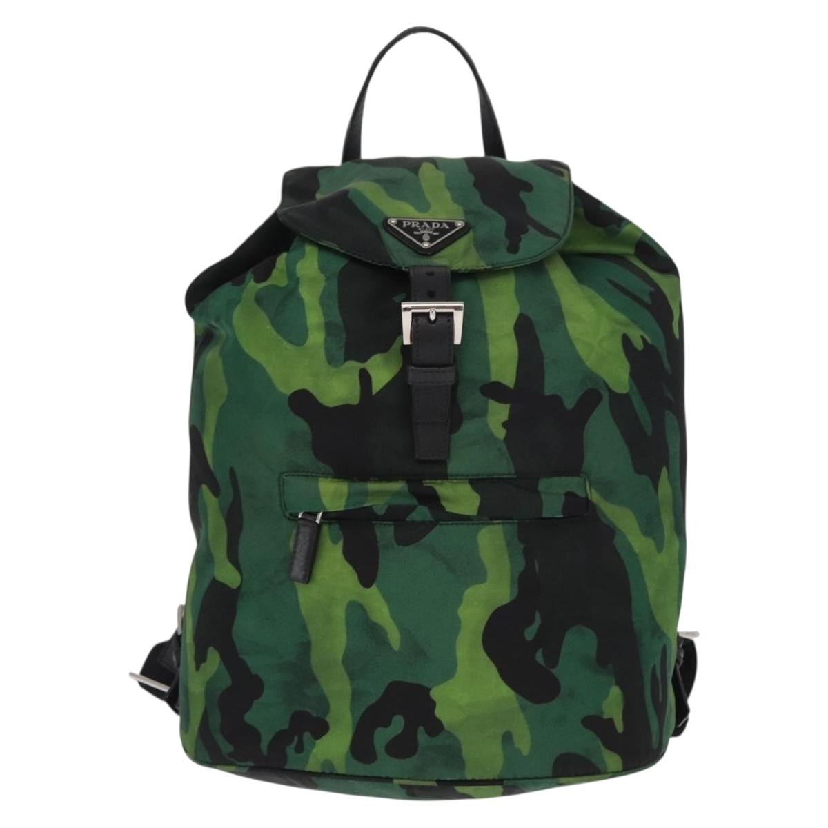 Prada Camouflage Backpack Tessuto, Green, Nylon, Backpack