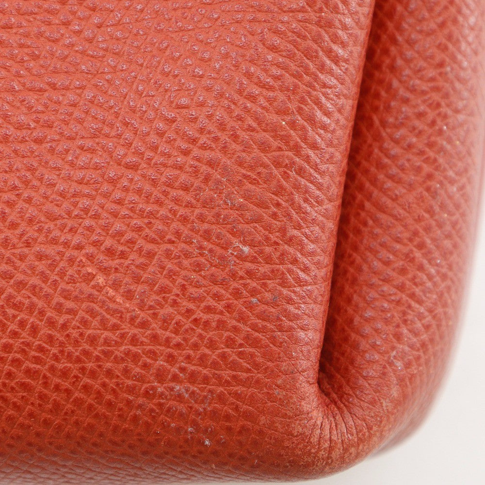 Hermes Vespa Pouch Leather, ORANGE, LEATHER, Clutche & pouche