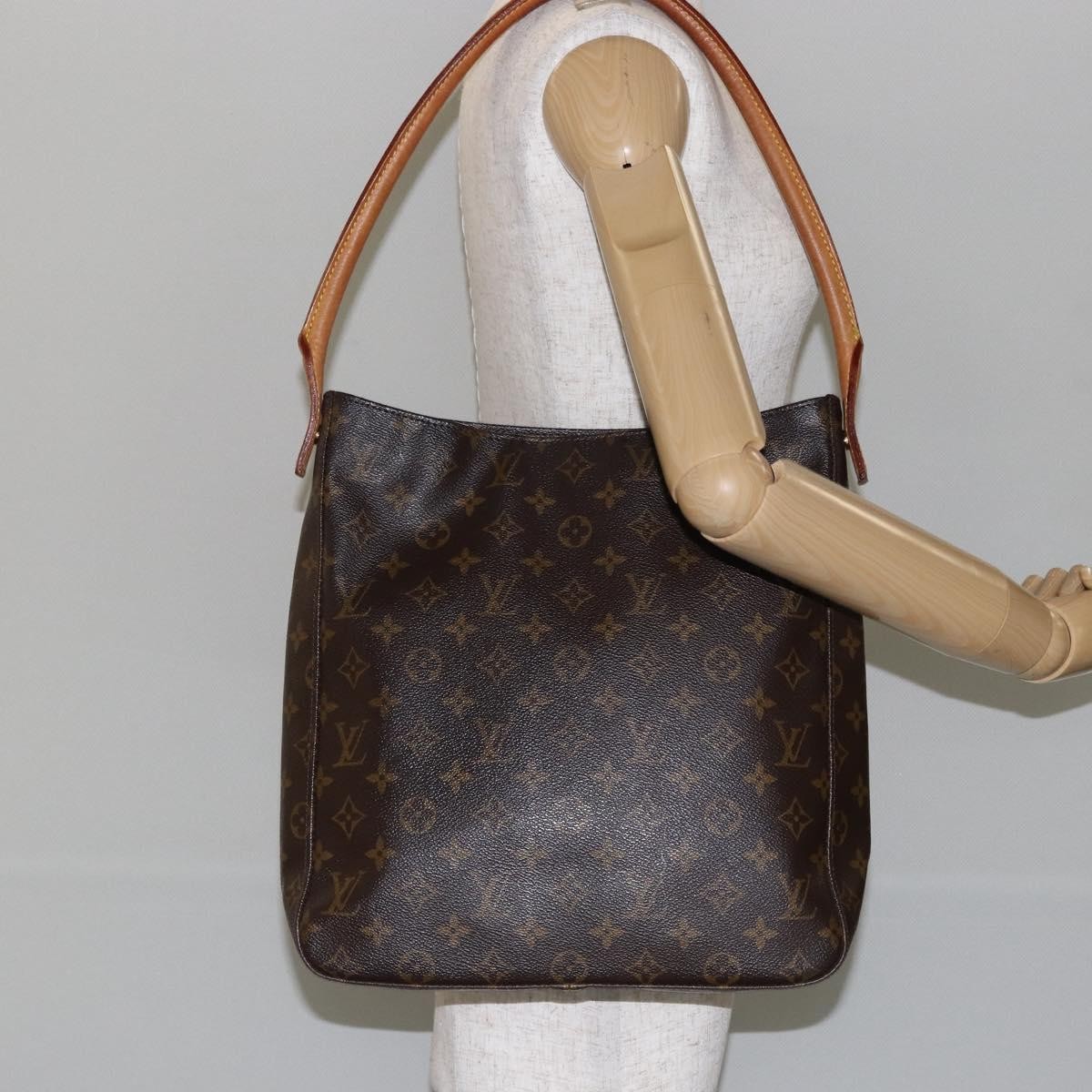 Louis Vuitton Looping Handbag Monogram Canvas, BROWN, CANVAS, Handbag