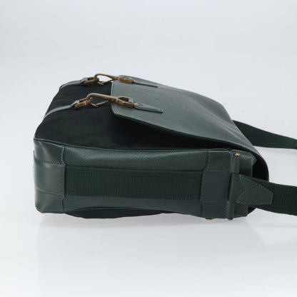 Louis Vuitton Dersou Bag Taiga Leather and Canvas, GREEN, LEATHER, Shoulder bag
