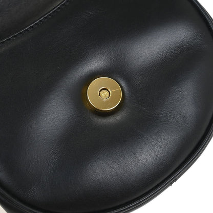 Salvatore Ferragamo Gancini Shoulder Bag Leather, BLACK, LEATHER, Shoulder bag