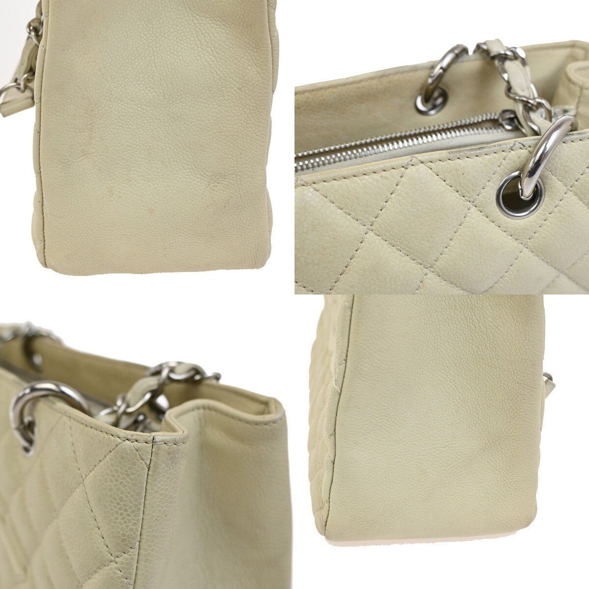 Chanel Grand Shopping Tote Quilted Calfskin, BEIGE, CALFSKIN, Shoulder bag