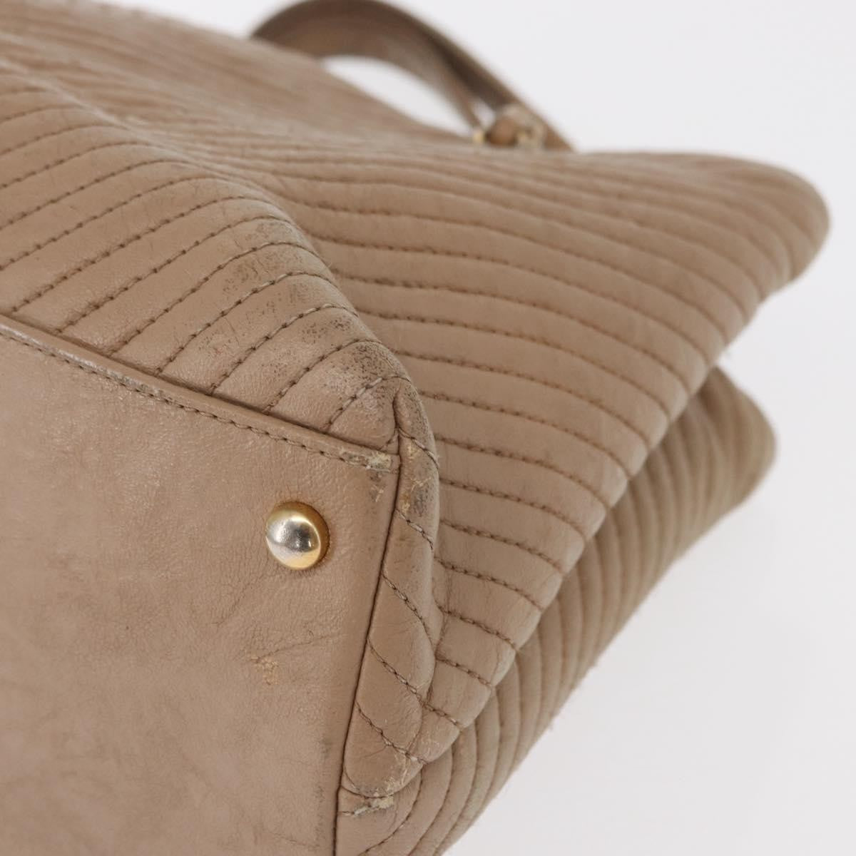 Chanel Medallion Charm Tote Chevron Wrinkled Lambskin, BEIGE, LEATHER, Tote bag