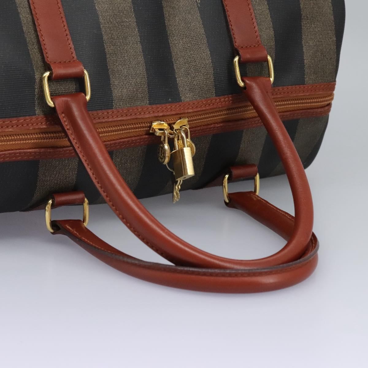 Fendi Vintage Pequin Convertible Boston Bag Coated Canvas, Multicolour, Canvas, Travel Bag