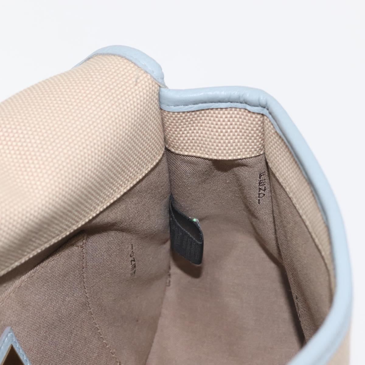 Fendi Logo Flap Shoulder Bag Canvas, BEIGE, CANVAS, Shoulder bag