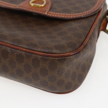 Celine Vintage Macadam Shoulder Bag Canvas and Leather, BROWN, CANVAS, Shoulder bag