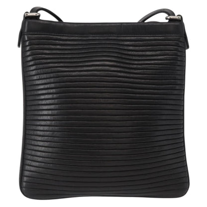 Salvatore Ferragamo Gancini Shoulder Bag Leather, BLACK, LEATHER, Shoulder bag