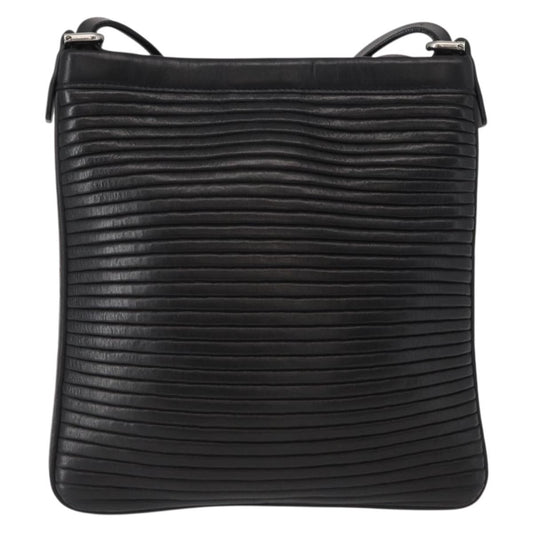 Salvatore Ferragamo Gancini Shoulder Bag Leather, BLACK, LEATHER, Shoulder bag