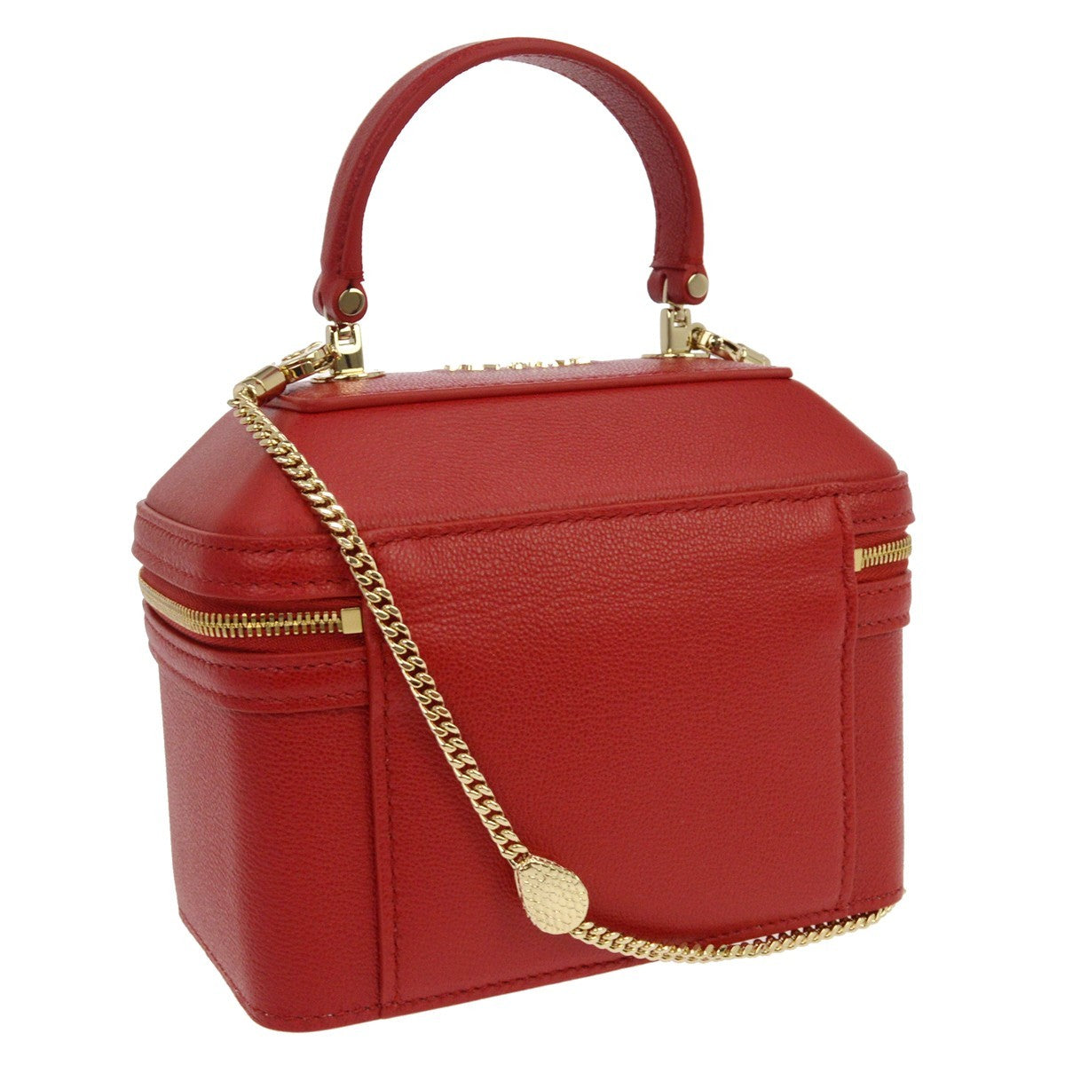 Bvlgari Forever Serpenti Vanity Bag Leather, Red, Leather, Clutch