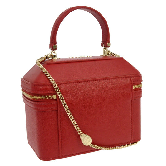 Bvlgari Forever Serpenti Vanity Bag Leather, Red, Leather, Clutch