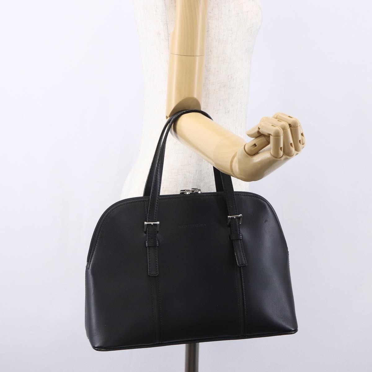 Burberry Vintage Handbag Leather, BLACK, LEATHER, Handbag