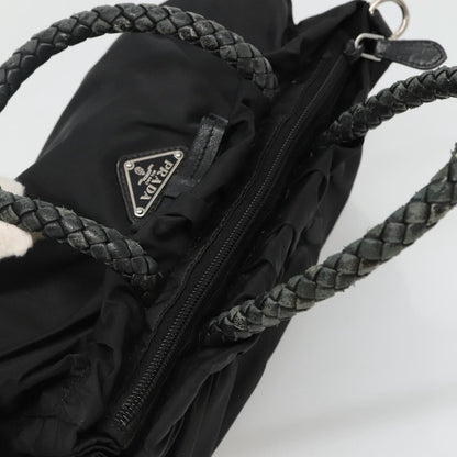 Prada Convertible Bow Tote Tessuto, BLACK, NYLON, Handbag