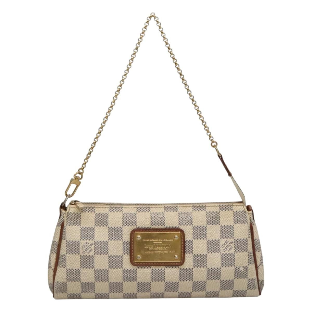 Louis Vuitton Eva Handbag Damier, WHITE, CANVAS, Shoulder bag