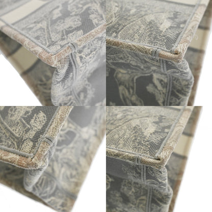 Christian Dior Book Tote Embroidered Canvas, Gray, Canvas, Tote Bag