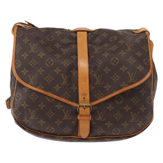 Louis Vuitton Saumur Handbag Monogram Canvas, BROWN, CANVAS, Shoulder bag
