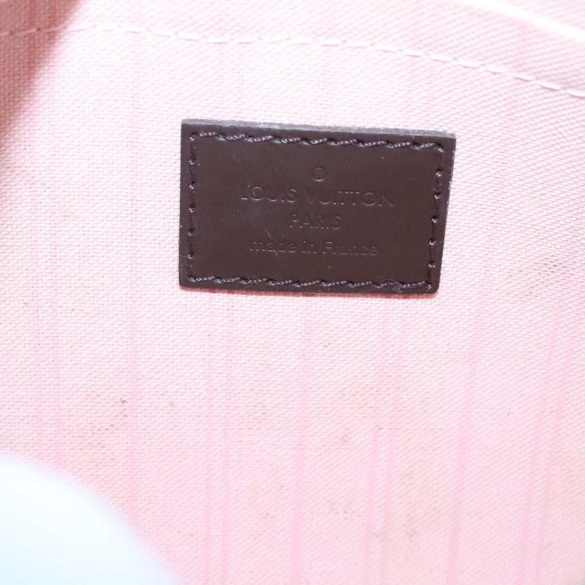 Louis Vuitton Neverfull Pochette Damier, BROWN, CANVAS, Tote bag