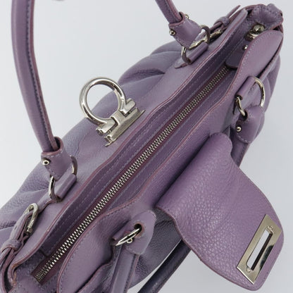 Salvatore Ferragamo Marisa Satchel Leather, PURPLE, LEATHER, Handbag