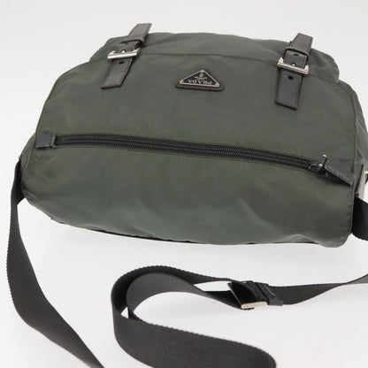 Prada Double Buckle Flap Messenger Bag Tessuto, KHAKI, NYLON, Shoulder bag