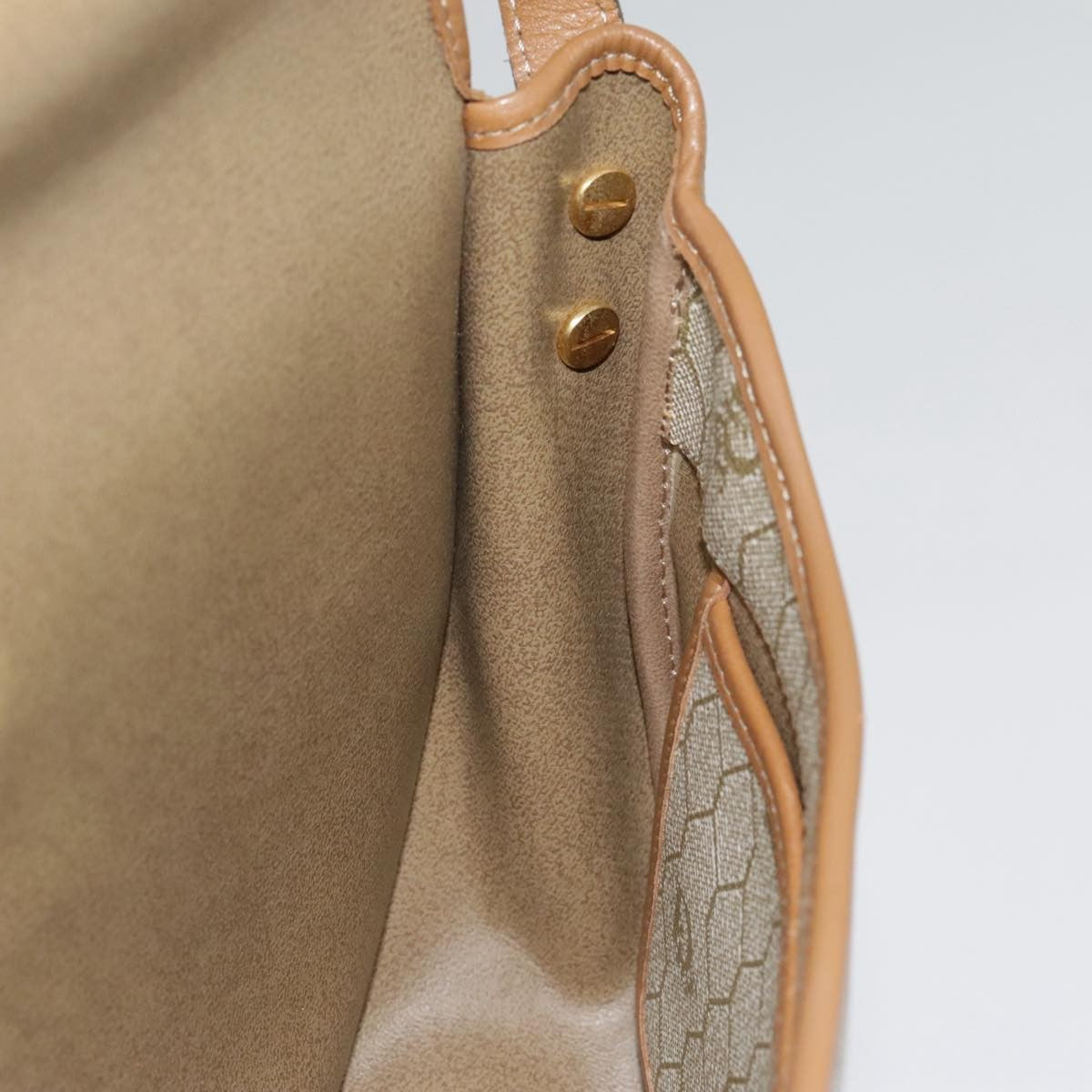 Christian Dior Vintage Honeycomb Flap Crossbody Bag Coated Canvas, BEIGE, CANVAS, Crossbody bag