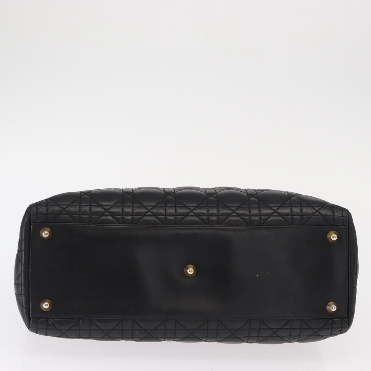 Christian Dior Lady Dior Bag Leather, BLACK, LEATHER, Handbag