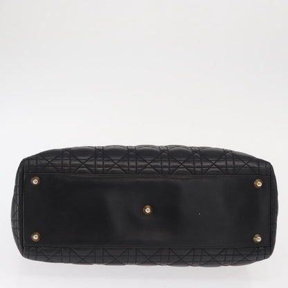 Christian Dior Lady Dior Bag Leather, BLACK, LEATHER, Handbag