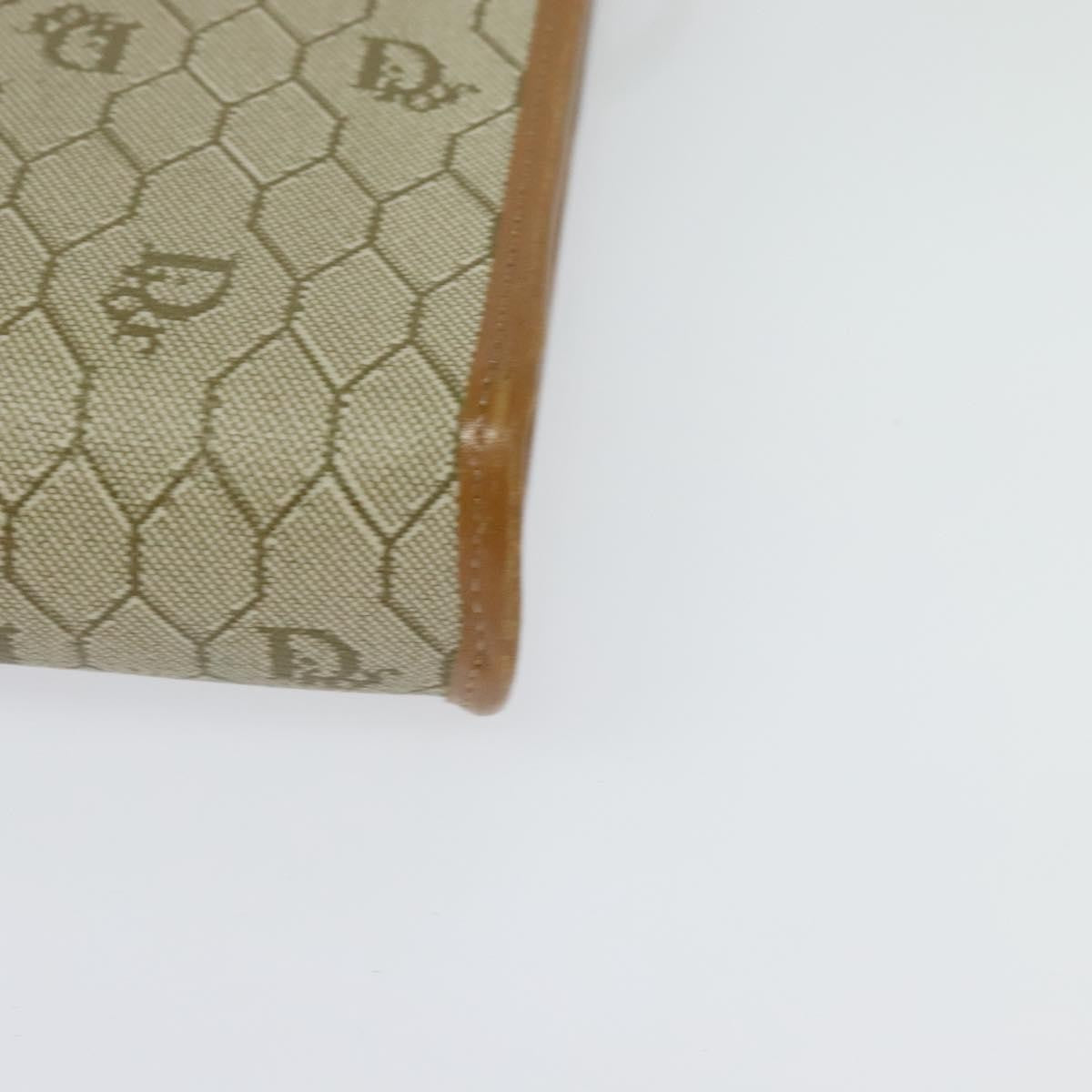 Christian Dior Vintage Honeycomb Flap Crossbody Bag Canvas and Leather, BEIGE, CANVAS, Crossbody bag