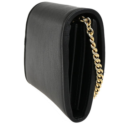 Gucci Blondie NM Chain Flap Bag Leather, BLACK, LEATHER, Shoulder bag