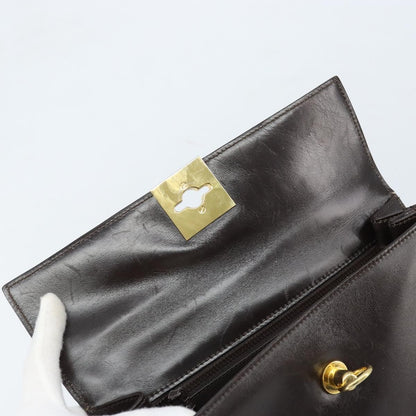 Celine Vintage Logo Top Handle Bag Leather, BROWN, LEATHER, Handbag