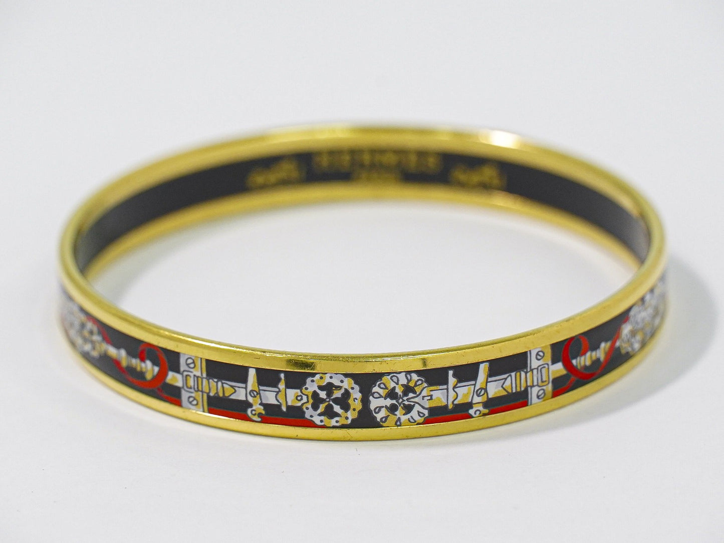 Hermes Enamel Bracelet Metal and enamel, Multicolour, Gold Plated, Bracelet