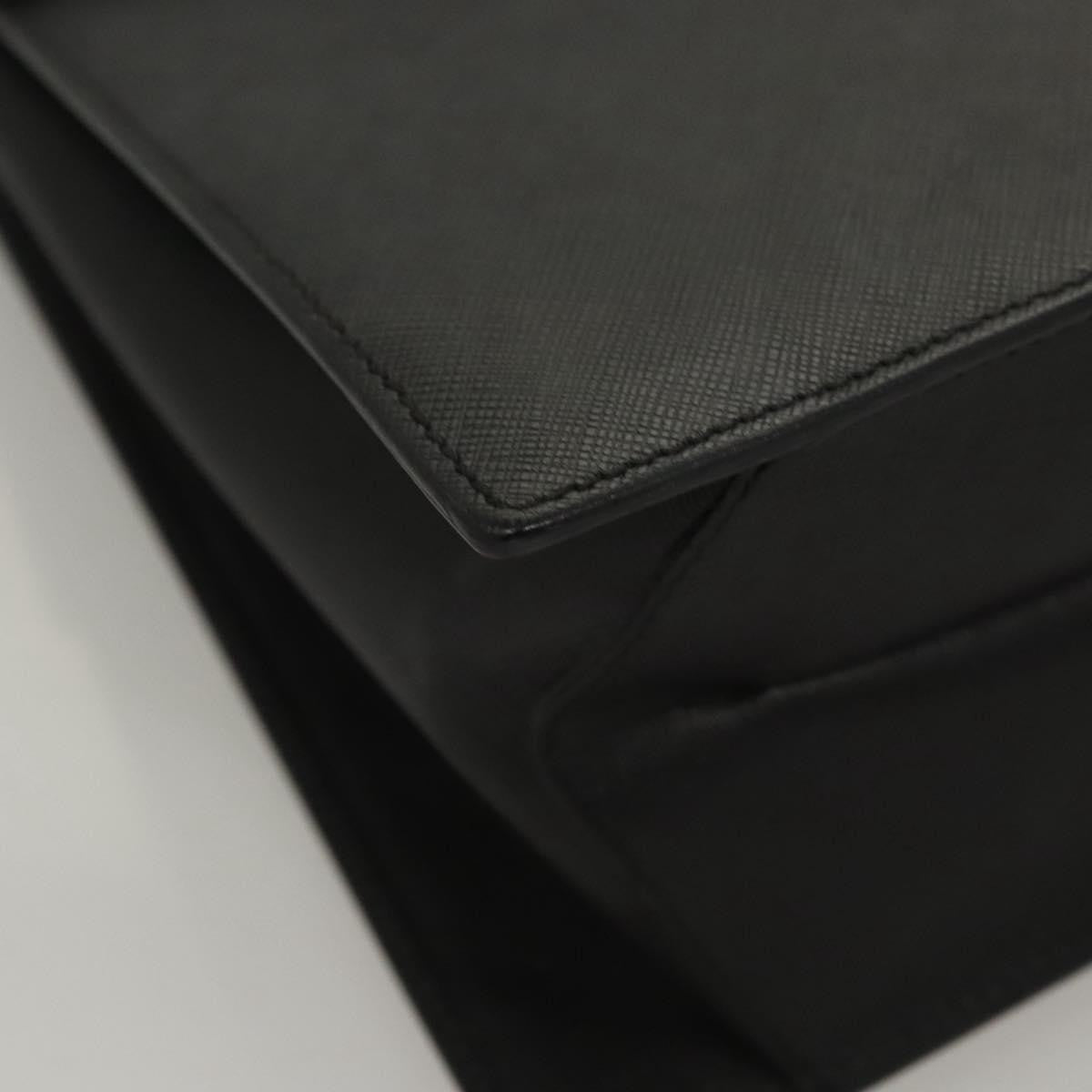 Salvatore Ferragamo Double Gancini Top Handle Bag Saffiano Leather, BLACK, LEATHER, Handbag