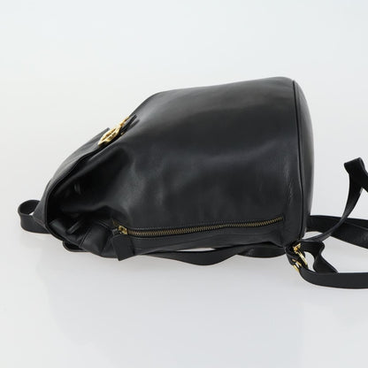 Salvatore Ferragamo Gancini Backpack Leather, BLACK, LEATHER, Backpack