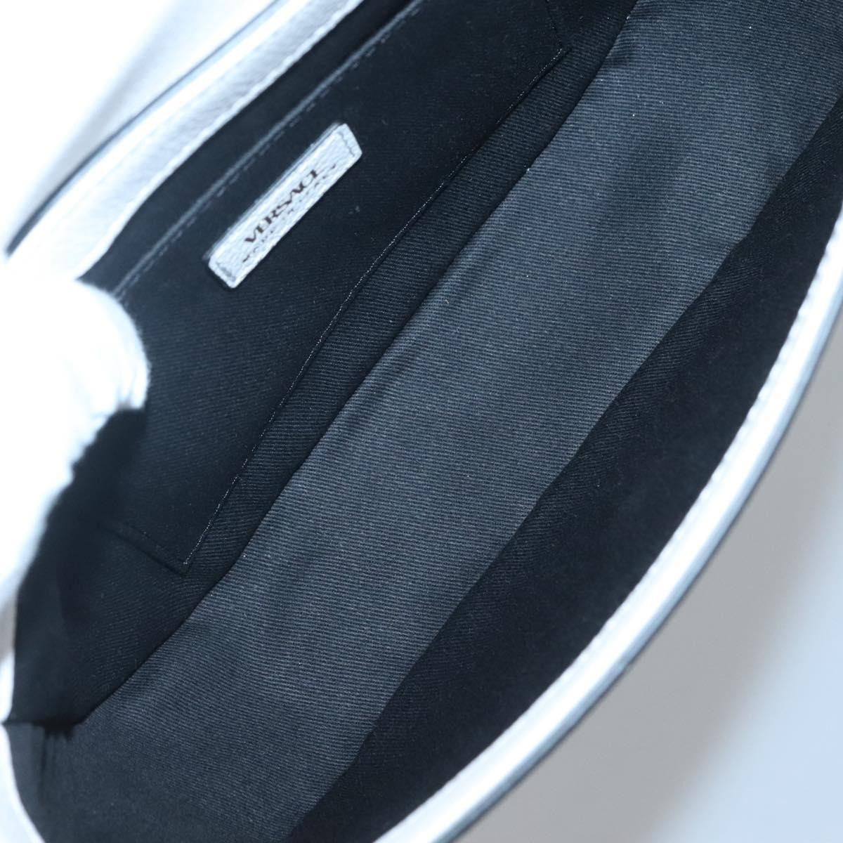 Versace Virtus Flap Messenger Bag Leather, WHITE, LEATHER, Crossbody bag