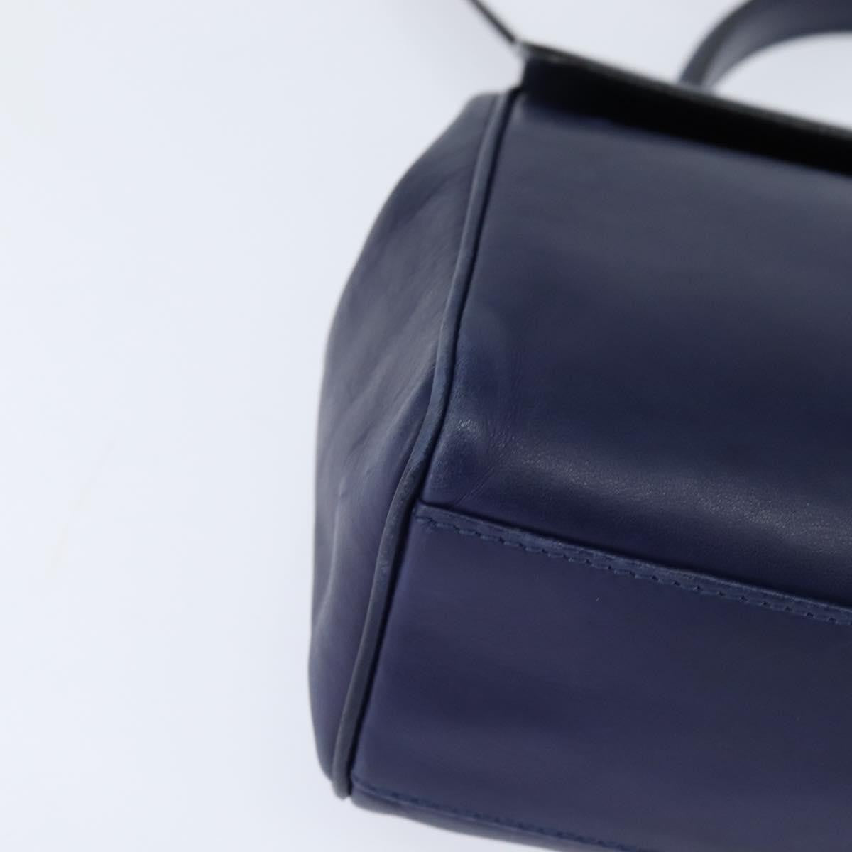 Celine Circle Logo Handbag Leather, BLUE, LEATHER, Handbag