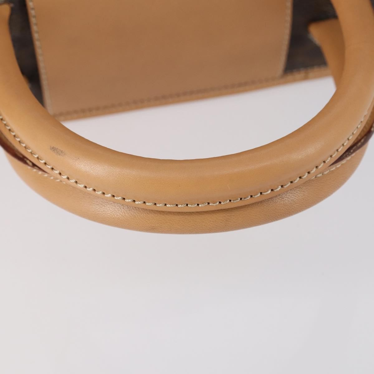 Celine Vintage Duffle Bag Macadam Coated Canvas, BROWN, PVC, Travel bag