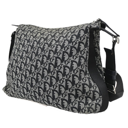 Christian Dior Vintage Trotter Messenger Bag Diorissimo Canvas, BLACK, CANVAS, Shoulder bag