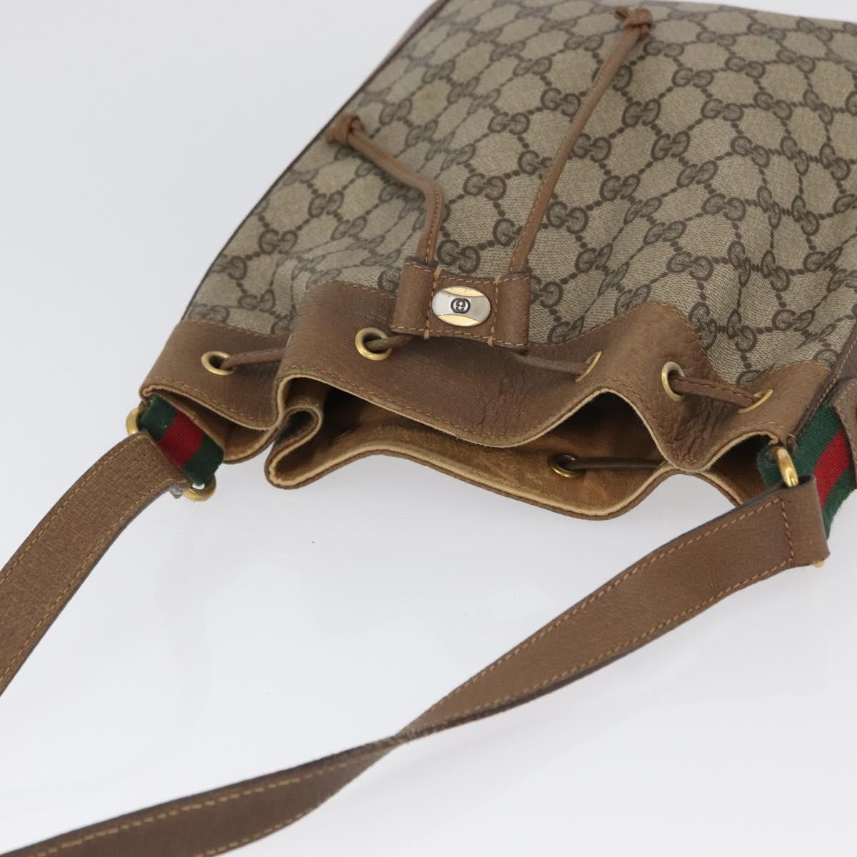 Gucci Drawstring Bucket Bag GG Canvas, BEIGE, CANVAS, Shoulder bag