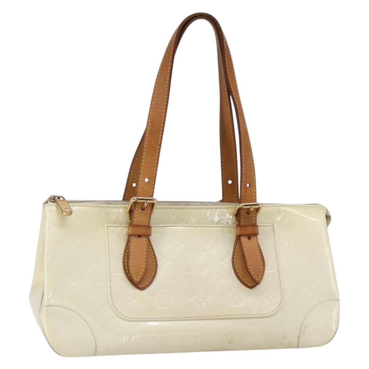 Louis Vuitton Rosewood Avenue Handbag Monogram Vernis, BEIGE, PATENT_LEATHER, Shoulder bag
