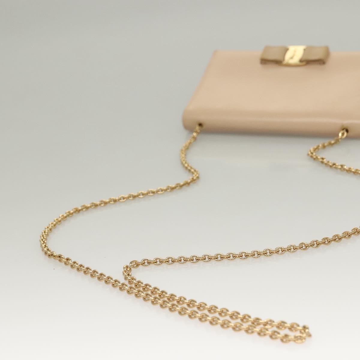 Salvatore Ferragamo Ginny Crossbody Bag Leather, BEIGE, LEATHER, Shoulder bag