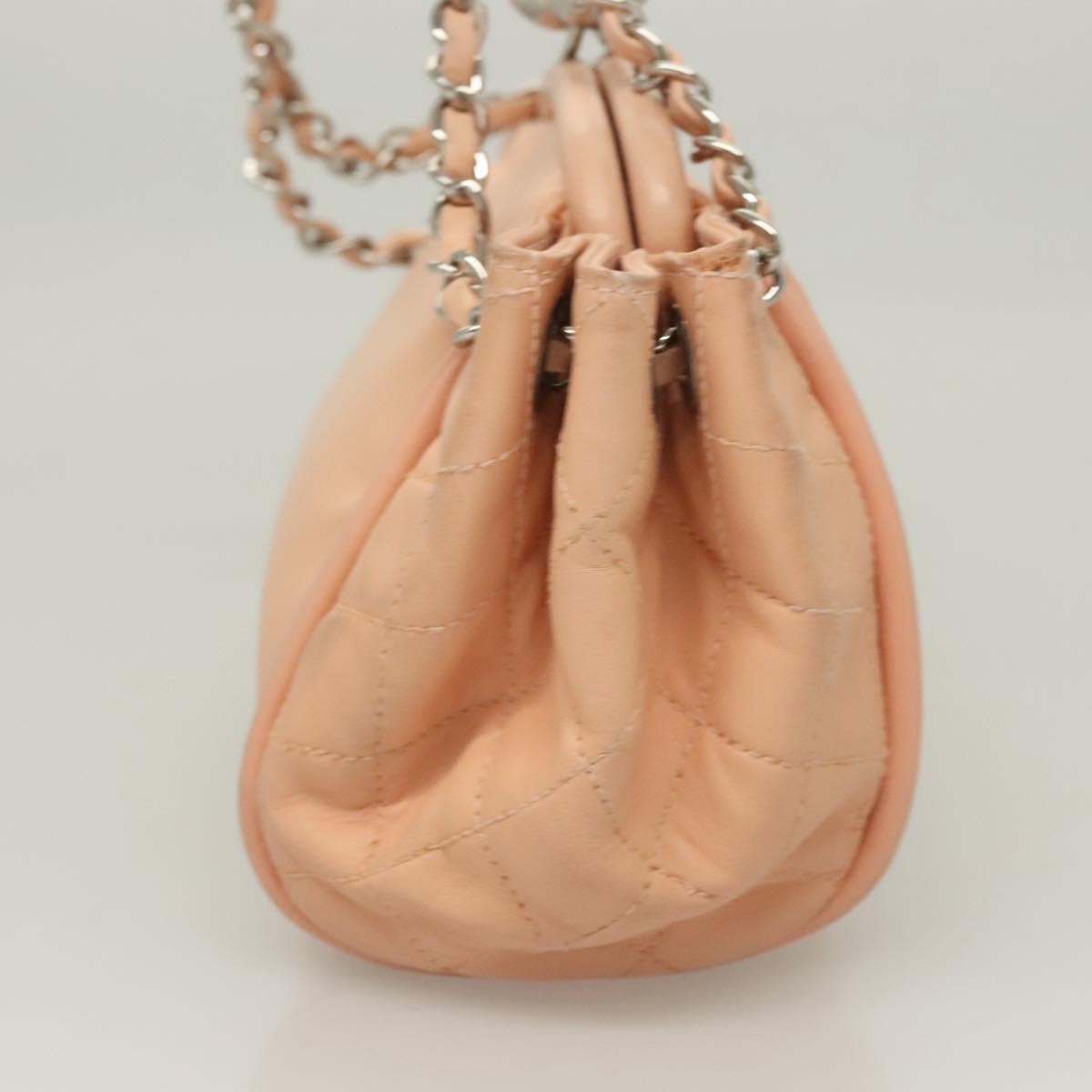 Chanel Kisslock Accordion Handbag Leather, PINK, LEATHER, Shoulder bag