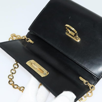 Salvatore Ferragamo Gancini Box Crossbody Bag Leather, BLACK, LEATHER, Shoulder bag