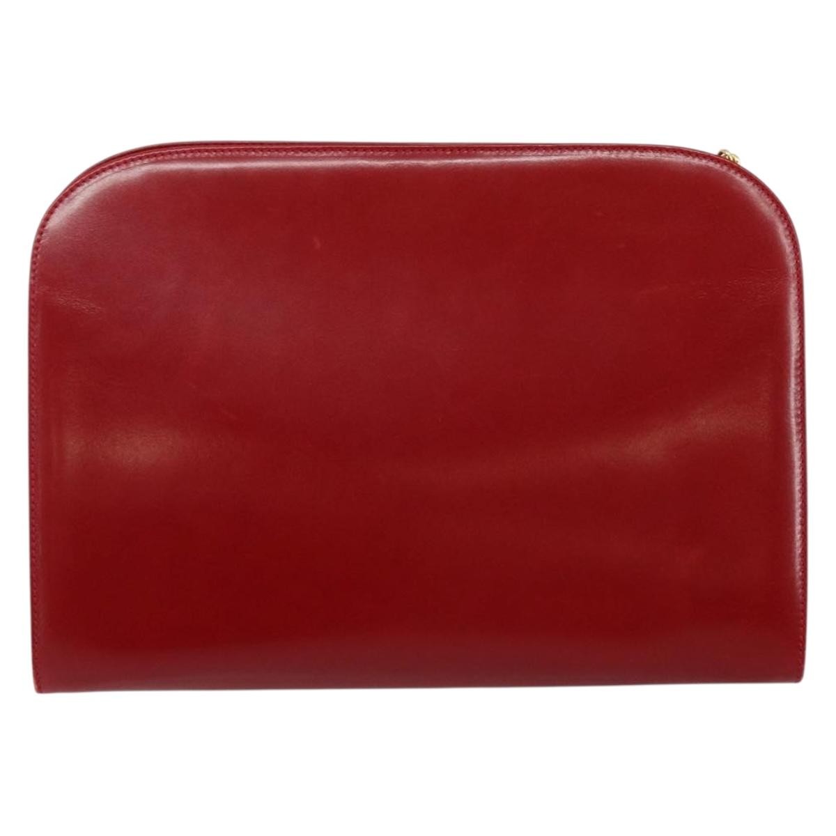 Salvatore Ferragamo Vintage Gancini Chain Shoulder Bag Leather, RED, LEATHER, Shoulder bag