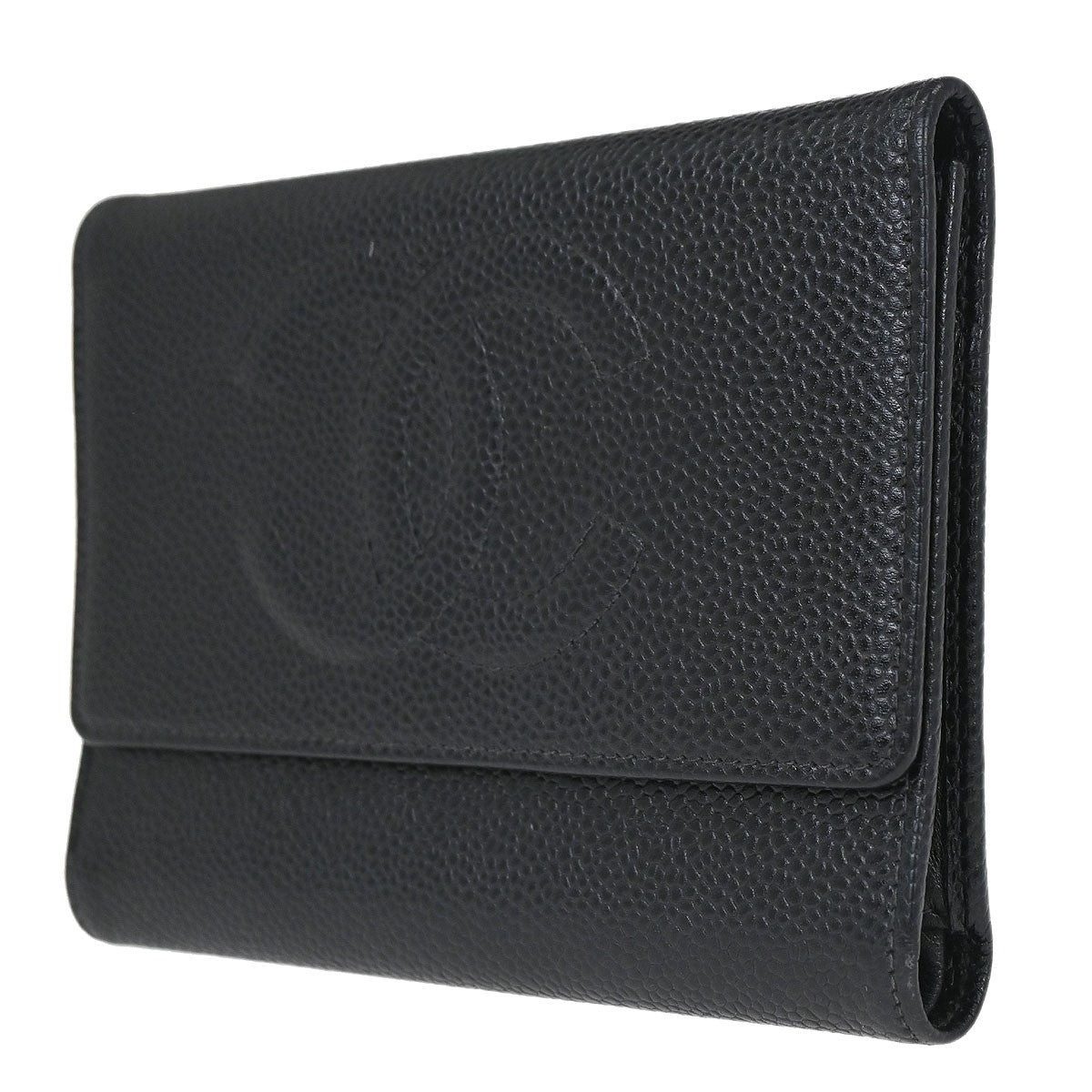 Chanel Timeless CC French Wallet Caviar, Black, Calfskin, Wallet