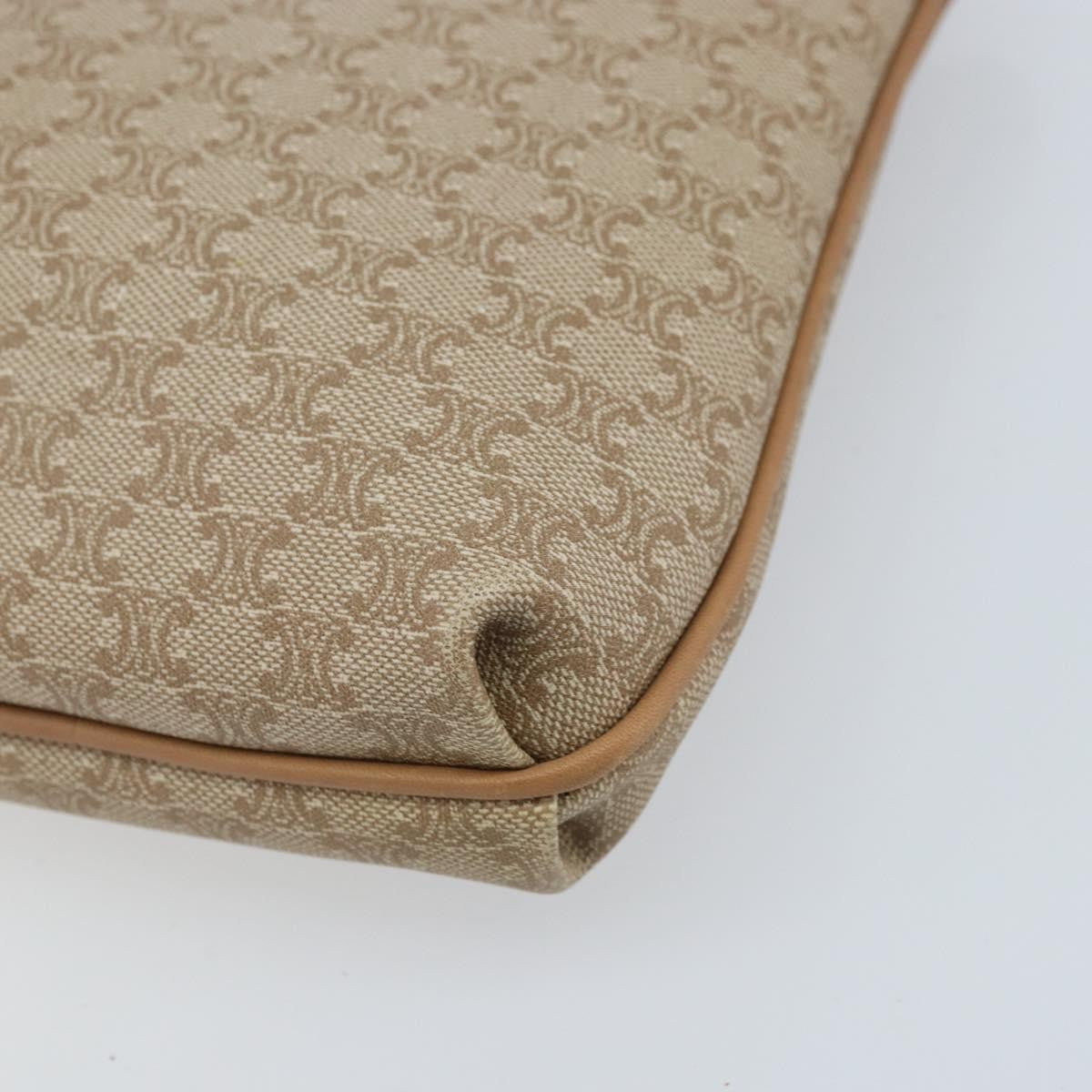 Celine C Macadam Pouch Canvas, Beige, PVC, Clutch