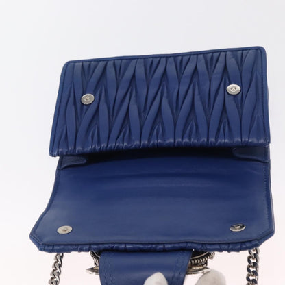 Miu Miu Madras Crystal Buckle Shoulder Bag Leather, Blue, Leather, Shoulder Bag
