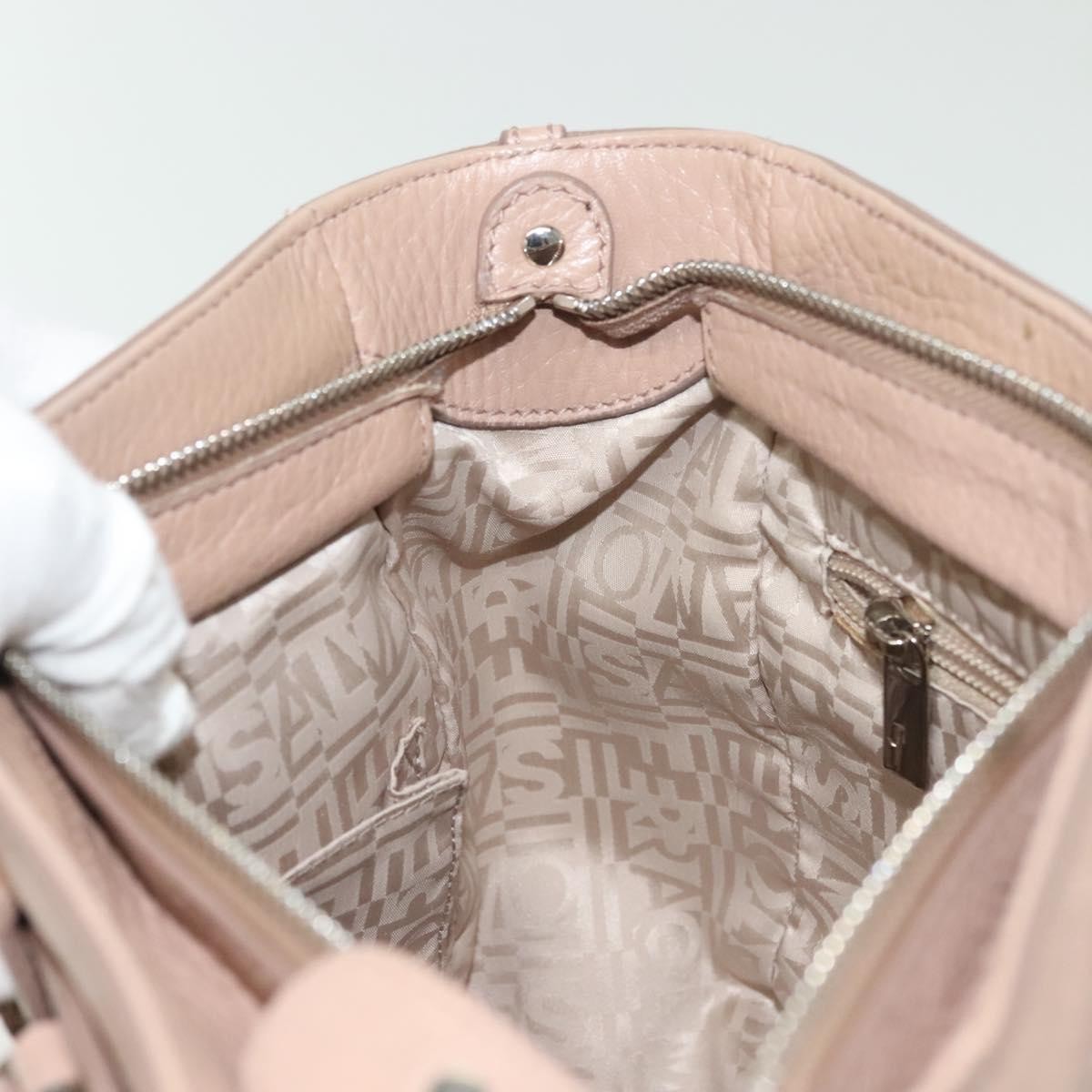 Salvatore Ferragamo Gancini handbag Leather, PINK, LEATHER, Handbag