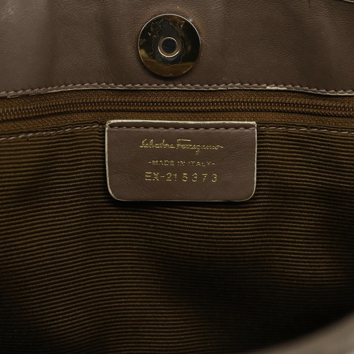 Salvatore Ferragamo Gancini handbag Canvas, BEIGE, CANVAS, Handbag