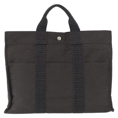 Hermes Fourre-tout Herline Canvas, GRAY, CANVAS, Tote bag