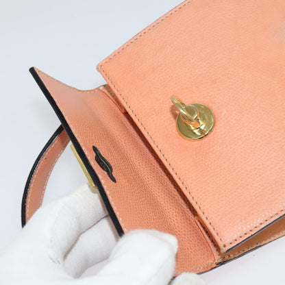 Celine Vintage Convertible Turnlock Top Handle Bag Leather, ORANGE, LEATHER, Handbag