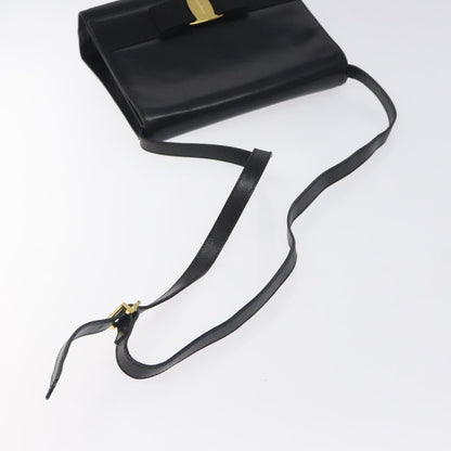 Salvatore Ferragamo Vala Shoulder Bag Leather, BLACK, LEATHER, Shoulder bag